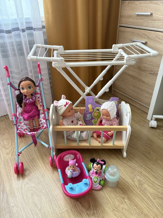 Комплект іграшок колиска візочок ляльки сушка для одягу