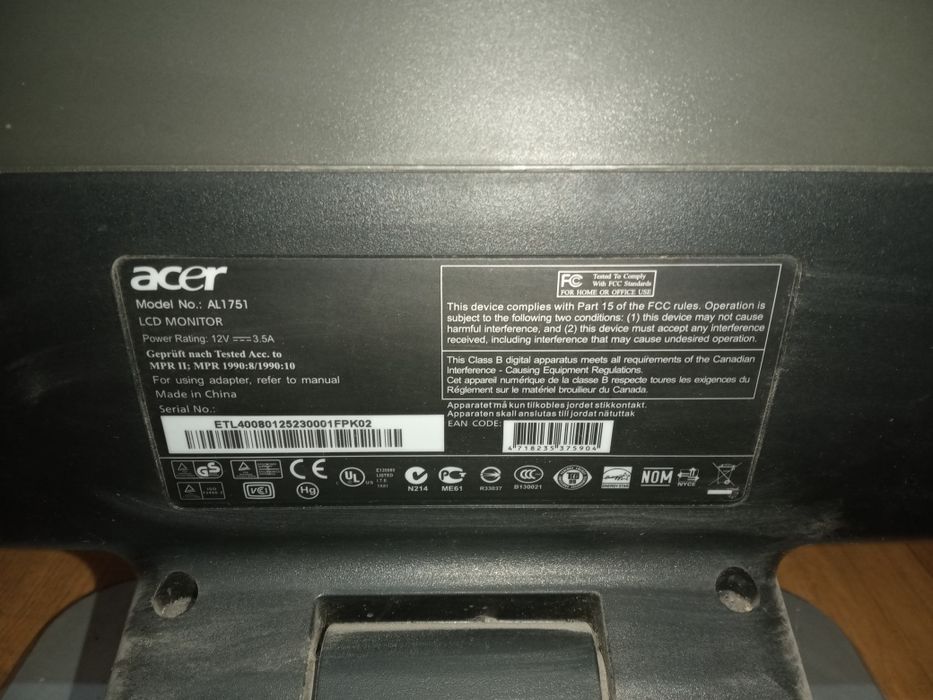 Monitor Acer AL1751
