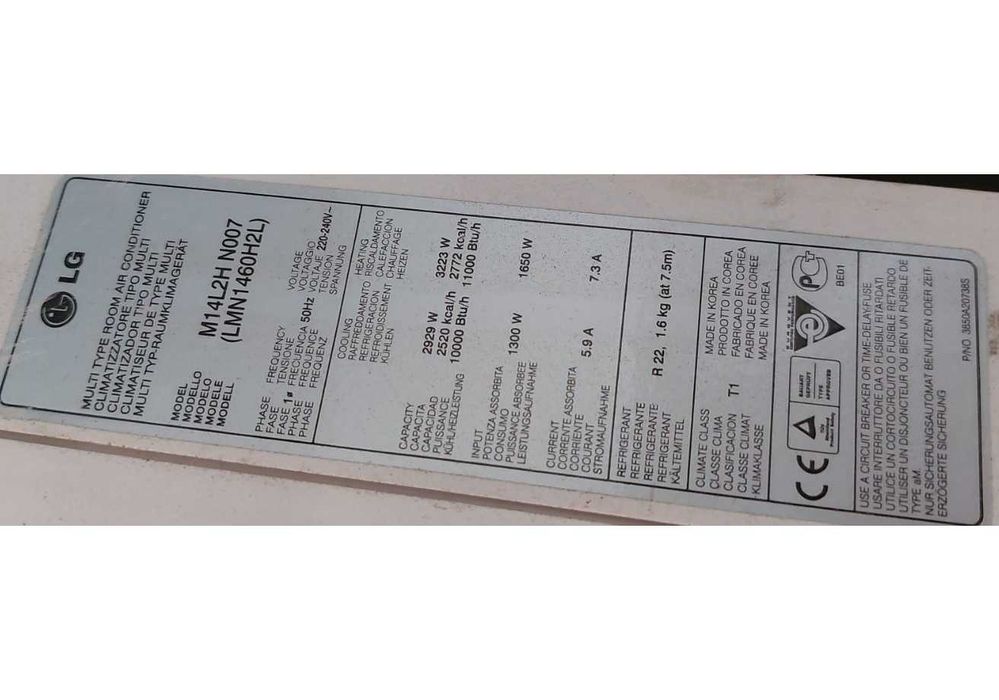 Кондиціонер LG M14L2H N007, Корея