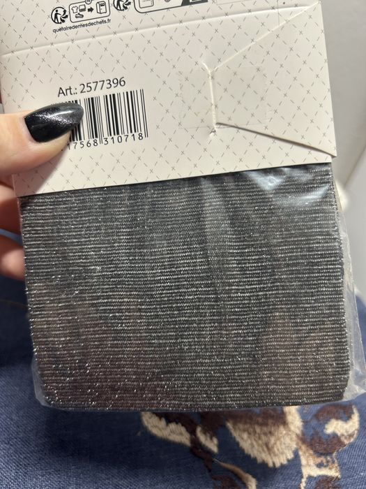 Rajstopy damskie „Tight” L/XL – czarno srebrne nr.8926