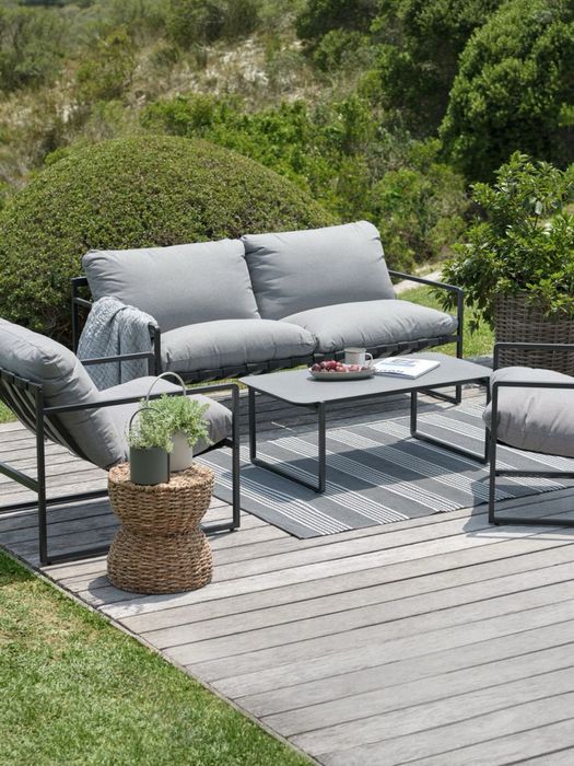 Praktycznie nowy zestaw mebli ogrodowych balkonowych JYSK szary