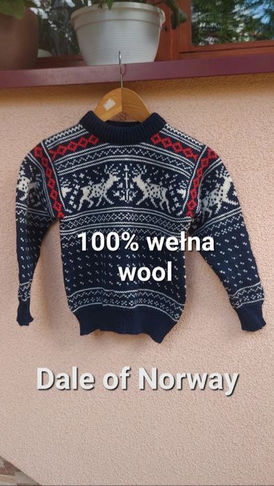 sweter wełniany norweski dale of norway 100% wełna 140 uniwersalny