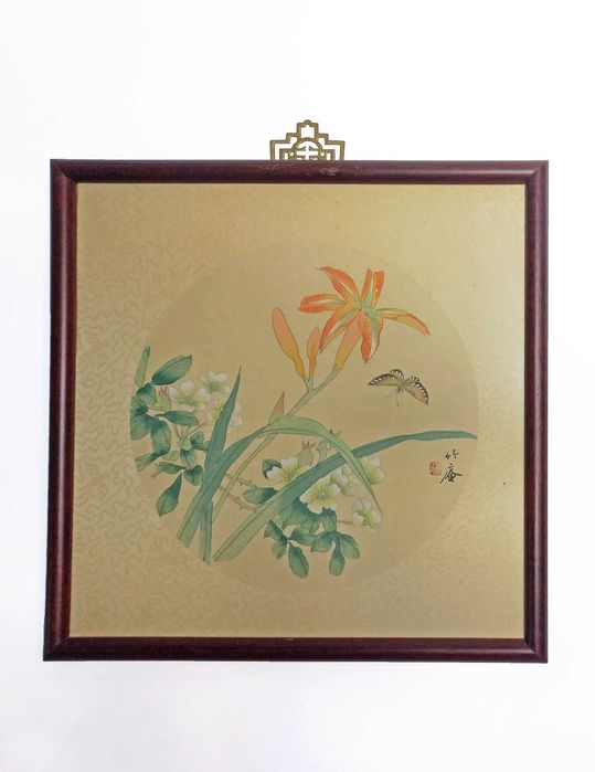 Conjunto Pinturas clássicas tradicionais chinesas Flores Borboletas
