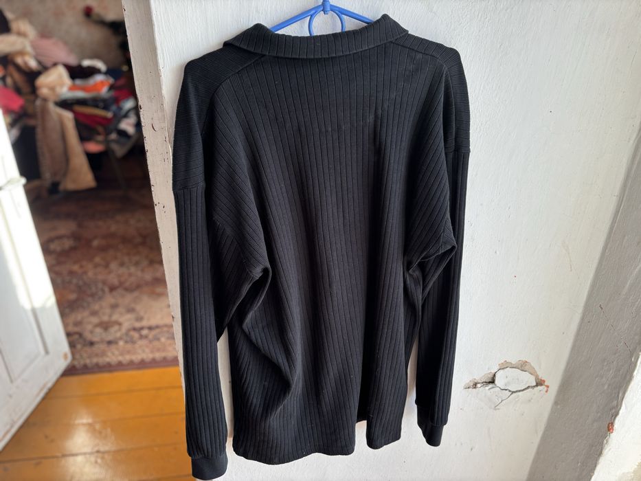 ABRAMS sweter/bluza prążkowana polo czarna XXL (realnie L/XL)