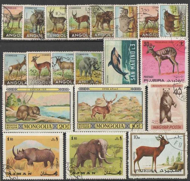 Filatelia: 85 selos do tema mamíferos