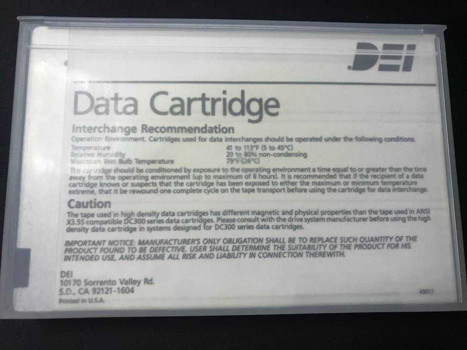 DEI Series II Gold Data Cartridge 600ft DC600A 60MB