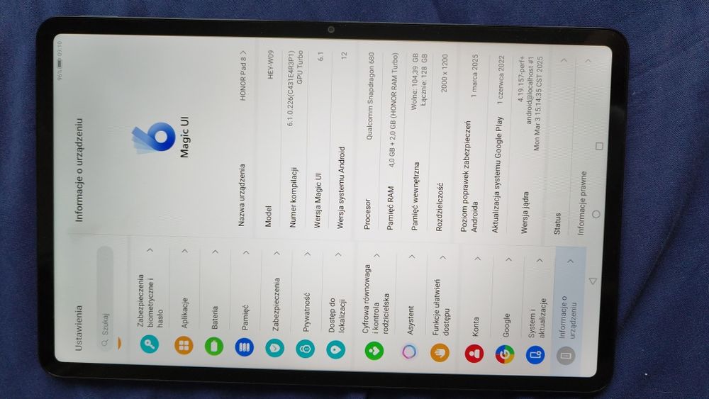 Honor Pad 8, 12', 6/128 gb, stan bardzo dobry
