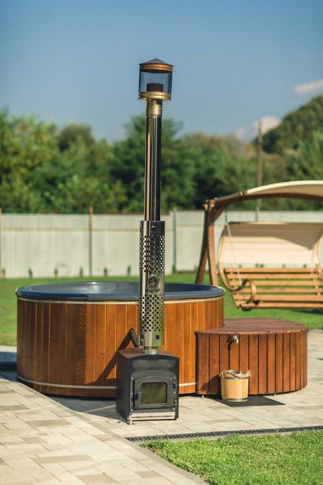 Вуличне джакузі . Купіль на дровах.  Карпатський чан від виробника.