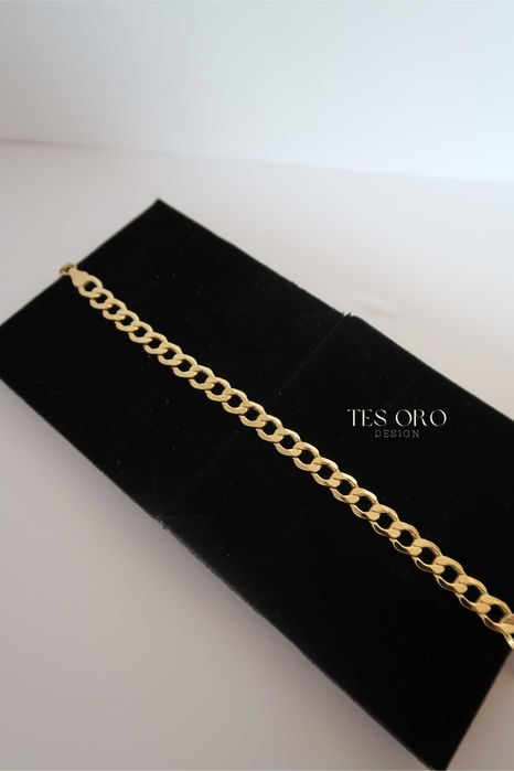 Złota Bransoletka Męska Pancerka 20 cm | Próba Złota 585