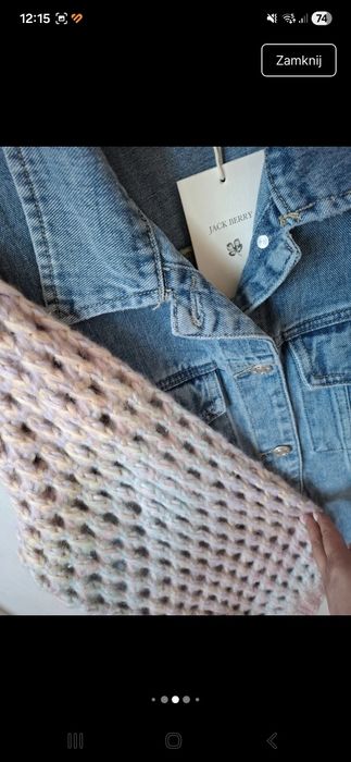Katana jeans uniwersalna, oversize ozdobne rękawy NOWA