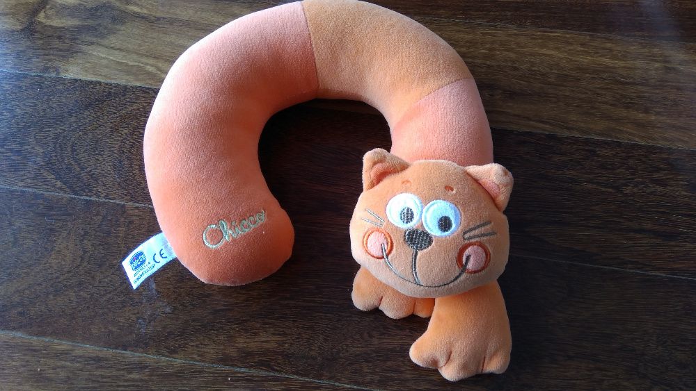 Almofada cervical Chicco gato laranja como NOVA