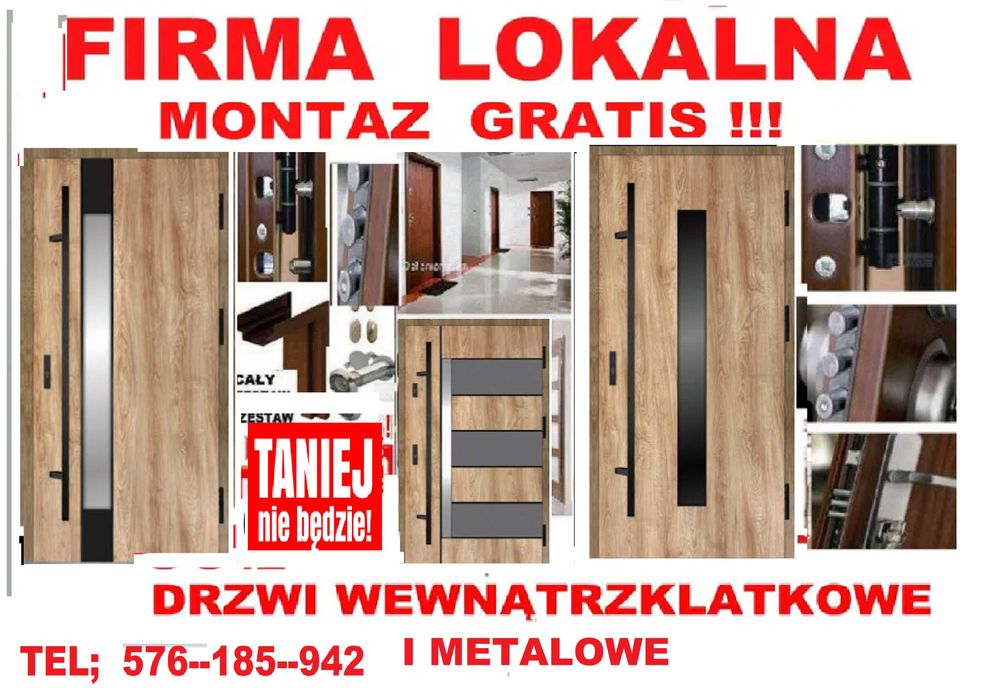 Drzwi ZEWNĘTRZNE -wejściowe ,akustyczne z montażem ANTYWŁAMANIOWE