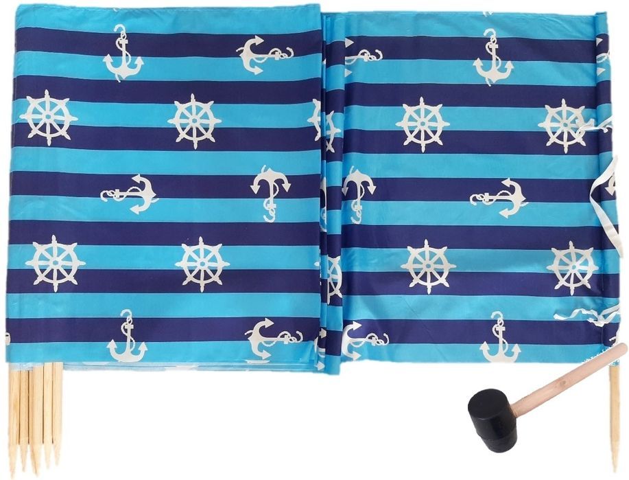 Parawan plażowy 8 metrów wzór 14 z młotkiem