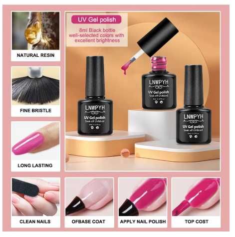 conjunto kit gel 26 cores semi permanente uv led gel verniz