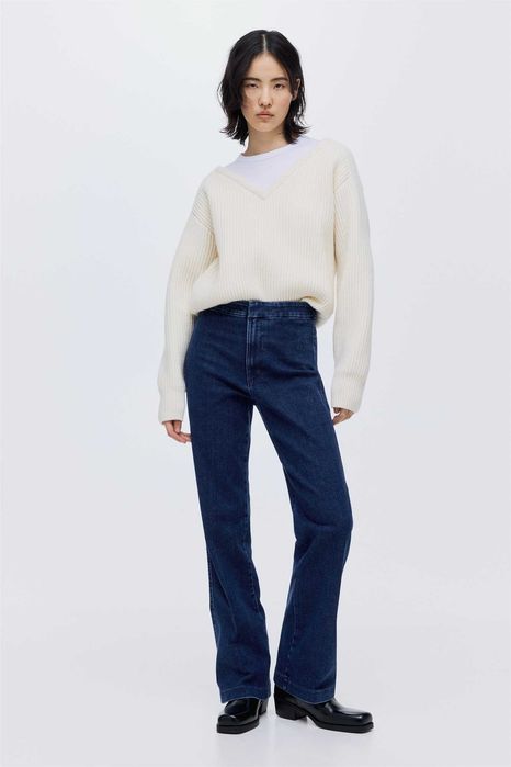 spodnie dżinsowe 34 nowa kolekcja niebieskie Flared High Jeans PROMOCJA