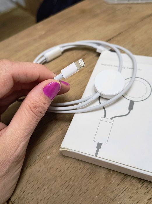 Kabel ładowarka 2w1 do Apple Watch + iPhone (Lightning, USB-A)