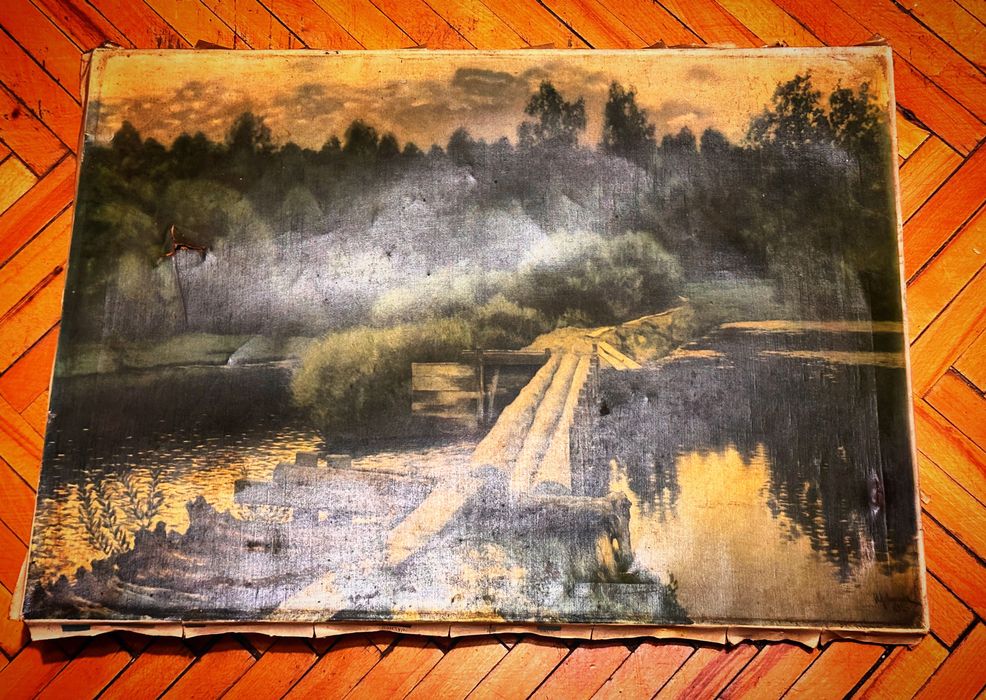 Картина маслом винтажная -Пейзаж 60х42см