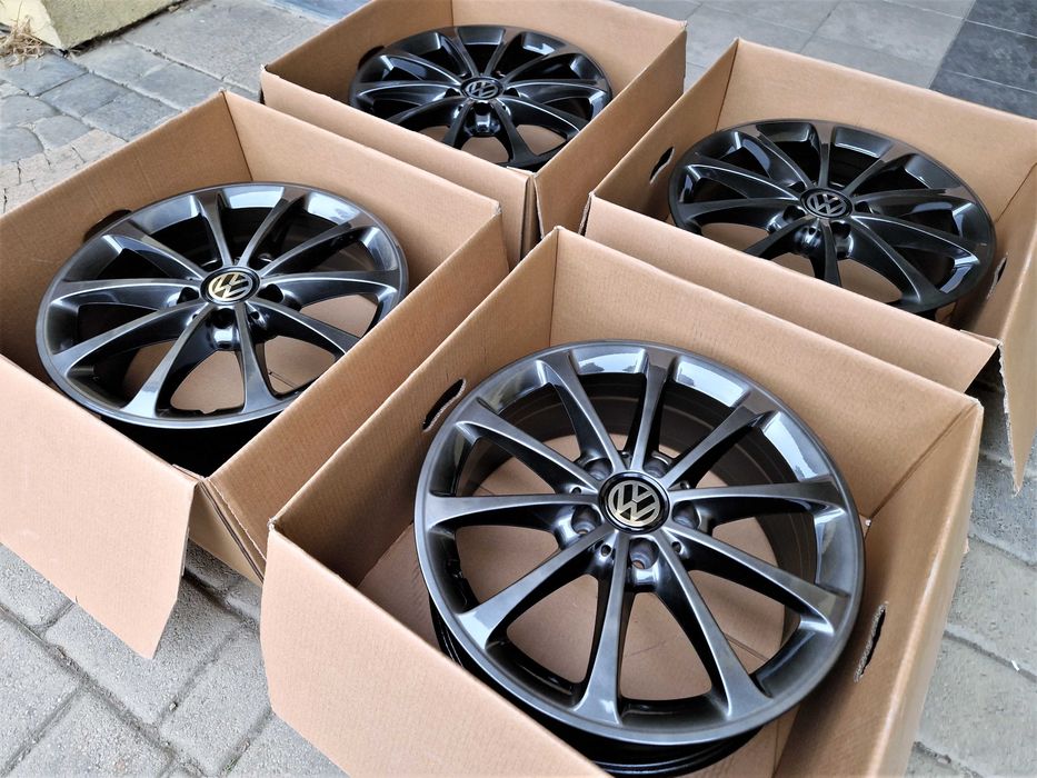 Alufelgi 17 5x112 VW Golf Passat Touran Jetta Caddy T-Roc Chrom Shadow ! 728#