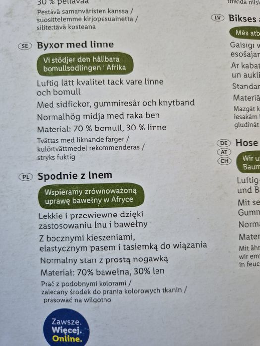 Esmara spodnie z lnem 44