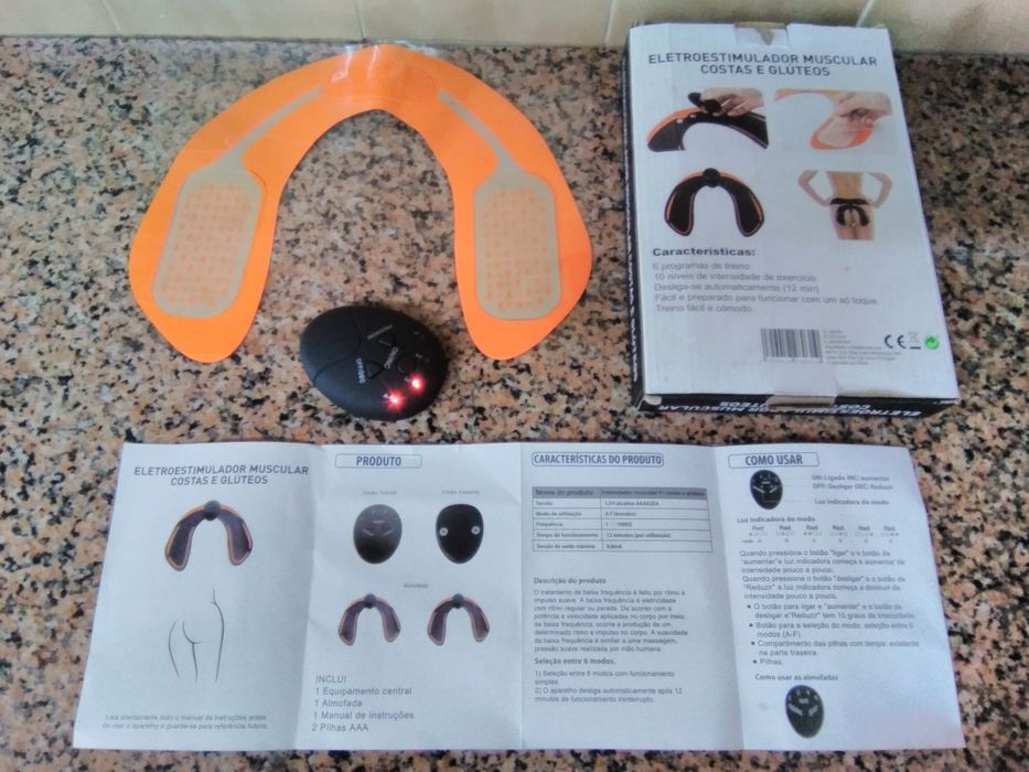 eletroestimulador muscular costas e glúteos, casa quarto apartamento.