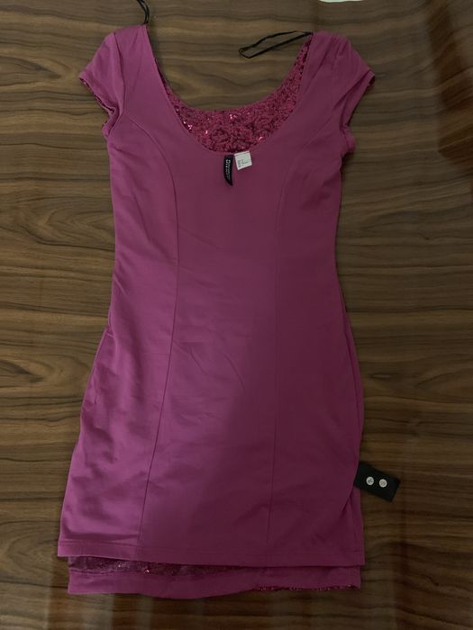 Сукня Divided H&M 34/ XS  160/80 рожева з паєтками нове