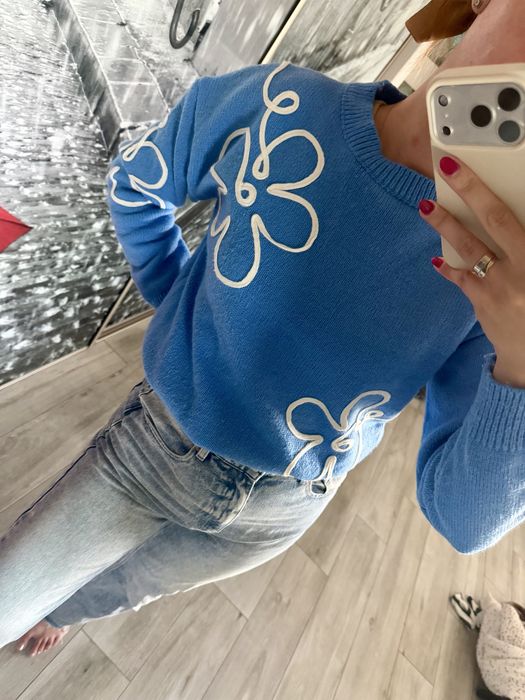 Przepiękny sweter z haftami Shein rozmiar S