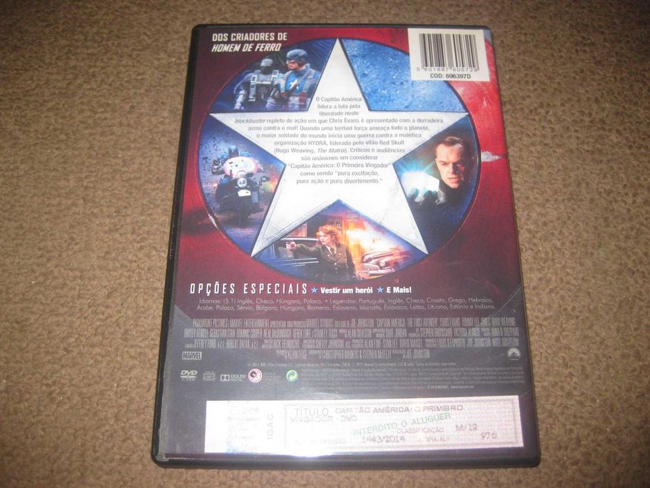 DVD "Capitão América: O Primeiro Vingador" com Chris Evans