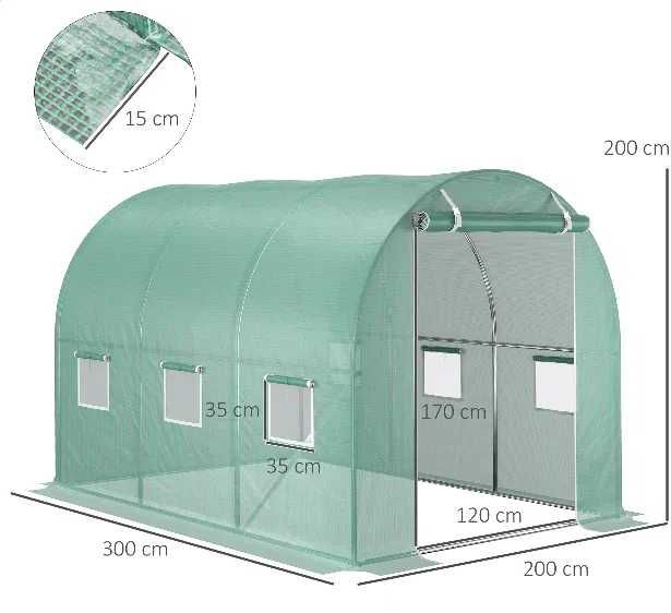 Cobertura para estufa -6 janelas(3,00mx2,00x2,00) (só entrego em mão)