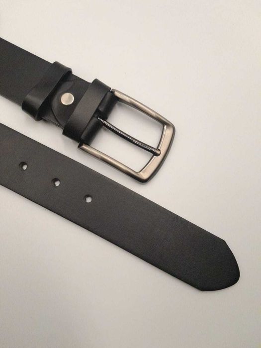 Pasek skórzany męski czarny szerokość 4cm