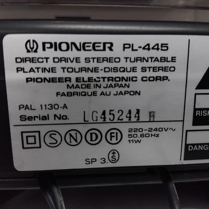 PIONEER gira-discos PL-445
