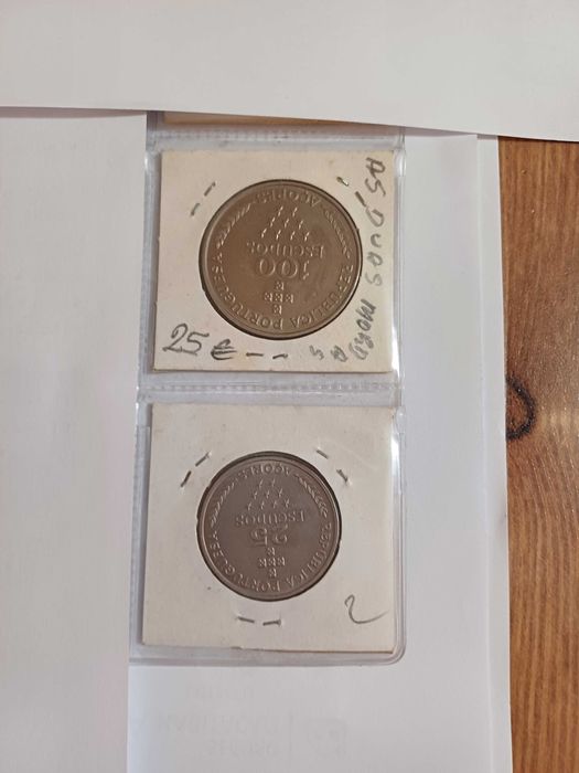REGIÃO Autónoma AÇORES Cupro-Niquel 25$00 e 100$00 BELAS NÃO Circulada