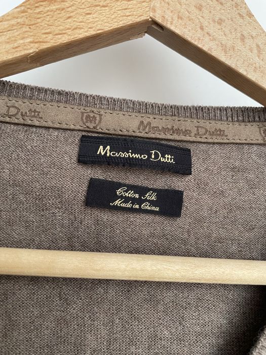 Brązowy przejściowy sweter Massimo Dutti M L cotton & silk