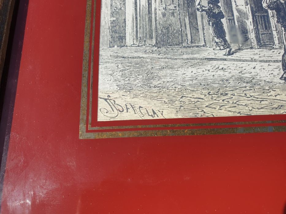 Quadro antigo lápis de carvao