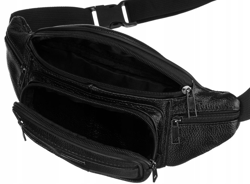 Saszetka nerka ze skóry naturalnej na biodra crossbody skórzana nowa