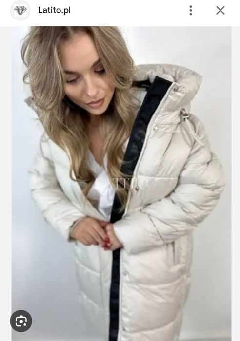 Kurtka zimowa damska kremowa + czapka i komin Gratis