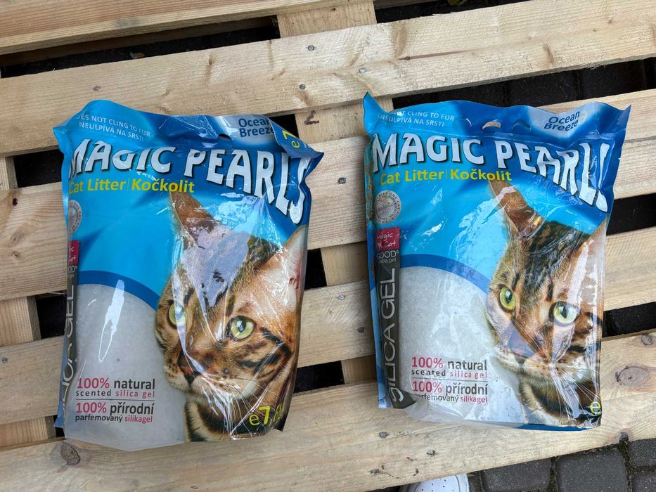 2x Żwirek silikonowy dla kota Magic Pearls Ocean Breeze 7,6 l Nowe