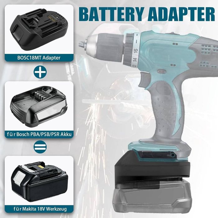 Адаптер-перехідник Bosch PBA 18V  на інструмент Makita 18V LXT (BOSC18MT)