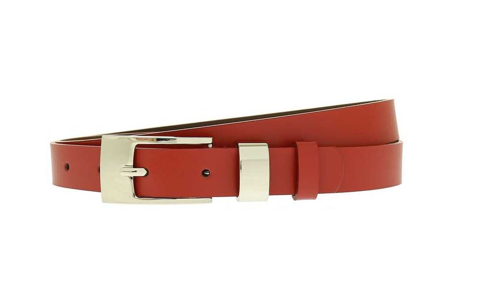 Szeroki skórzany pasek damski do spodni sukienki czerwony skóra 100%