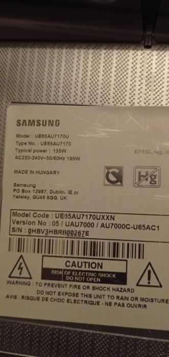 Placa tv samsung UE65AU7170U