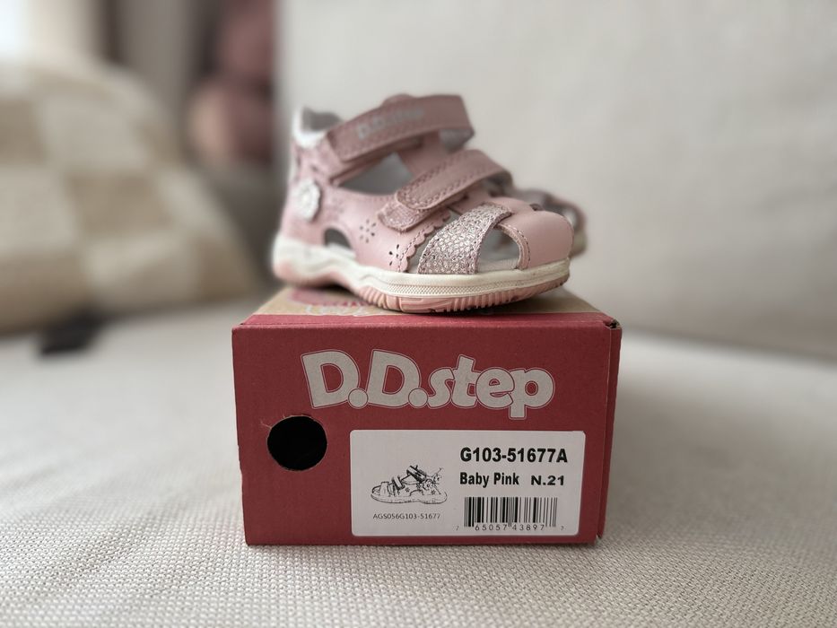 Дитячі шкіряні босоніжки DD step, 21 розмір