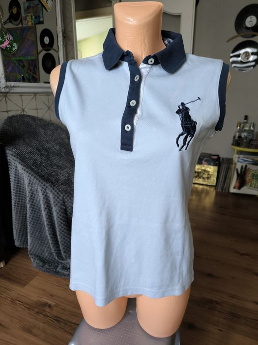 Ralph Lauren Polo koszulka damska bez rękawków XL błękitna duże logo