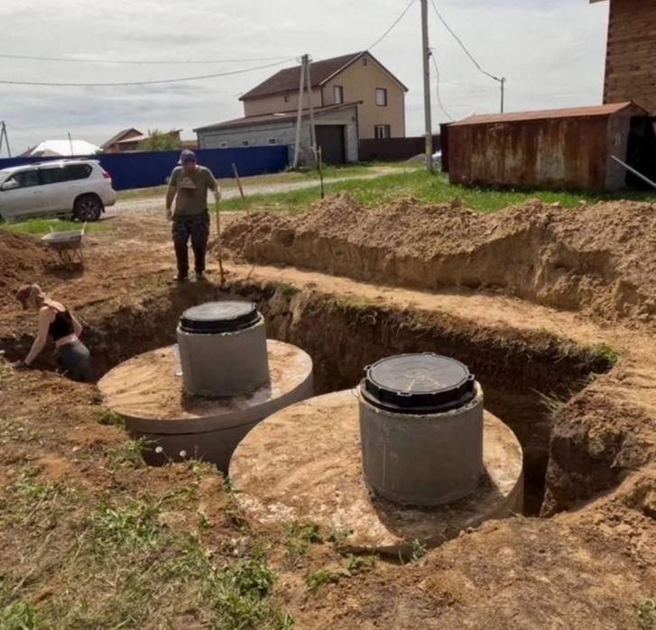 Копка септика и выгребной ямы за день. Гидро бетон 3/7/30 м3