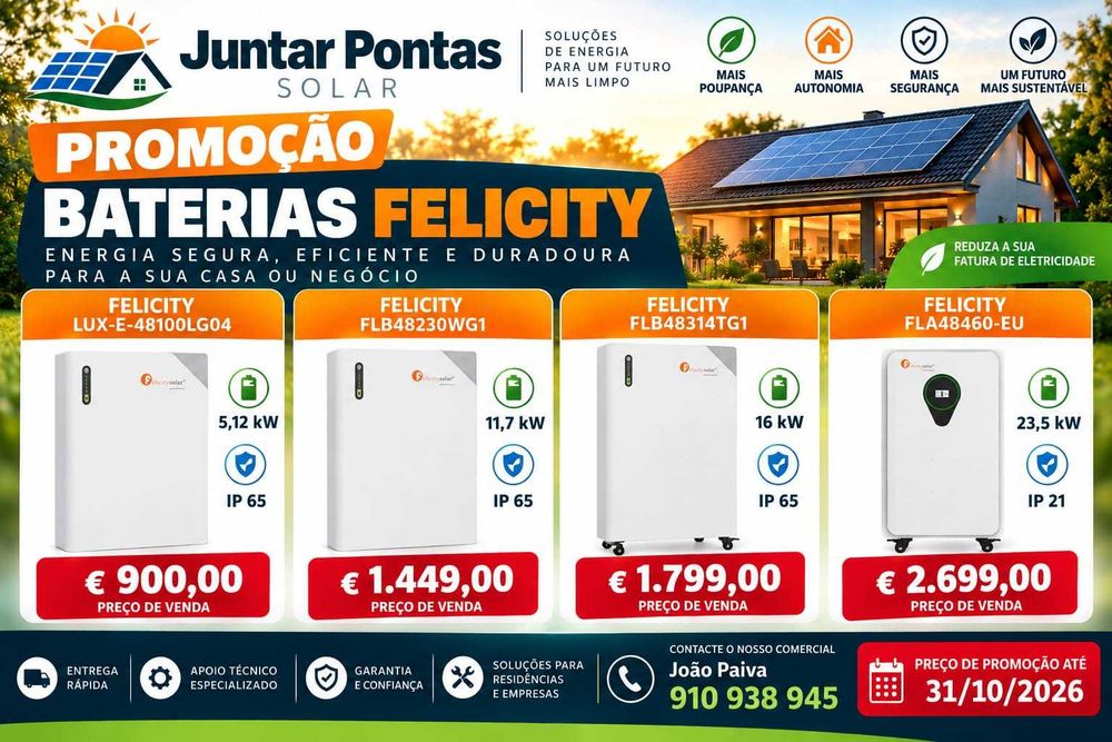 Bateria Solar Felicity, 5,12 kW, 11,7 kW, 16 kW e 23,5 kW