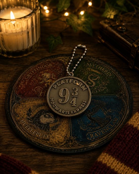 Brelok Harry Potter Peron 9 i 3/4 Hogwarts Express UNIKAT 3D Gold