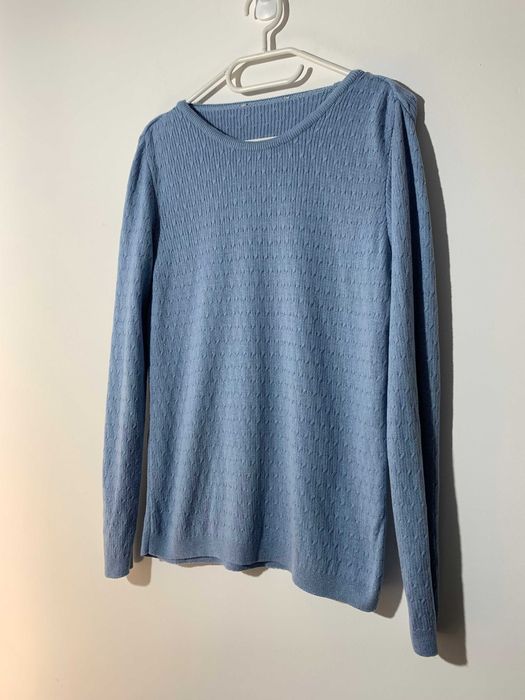 sweter bluzka pastelowy błękitny dzianina M L dzianina basic casual