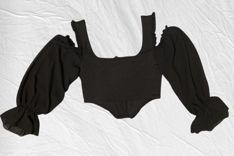 чорний корсетний топ