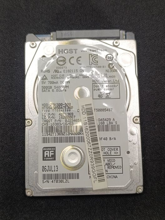 HDD HGST Hitachi 500GB 2.5 SATA для ноутбука 5400RPM