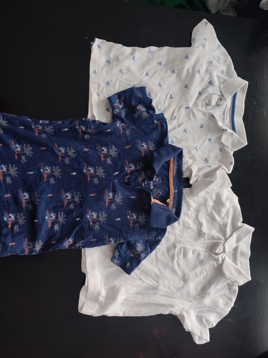 zestaw trzech koszulek polo rozmiar 104