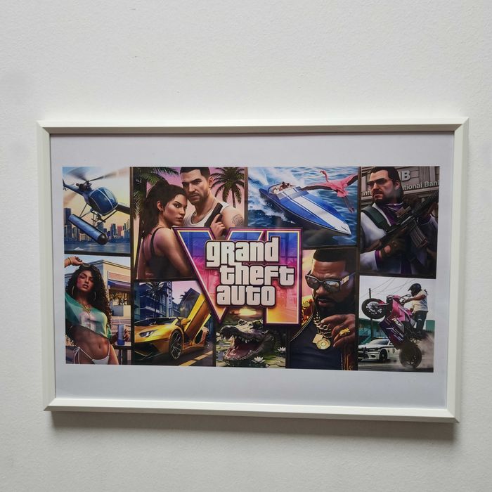 Quadro Retrato GTA 6 Realista 21x30 cm