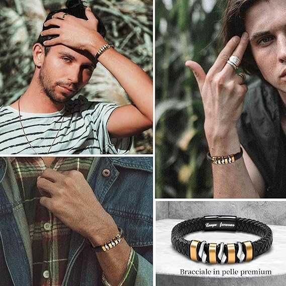 Чоловічий шкіряний браслет CheersLife (з Великобританії)